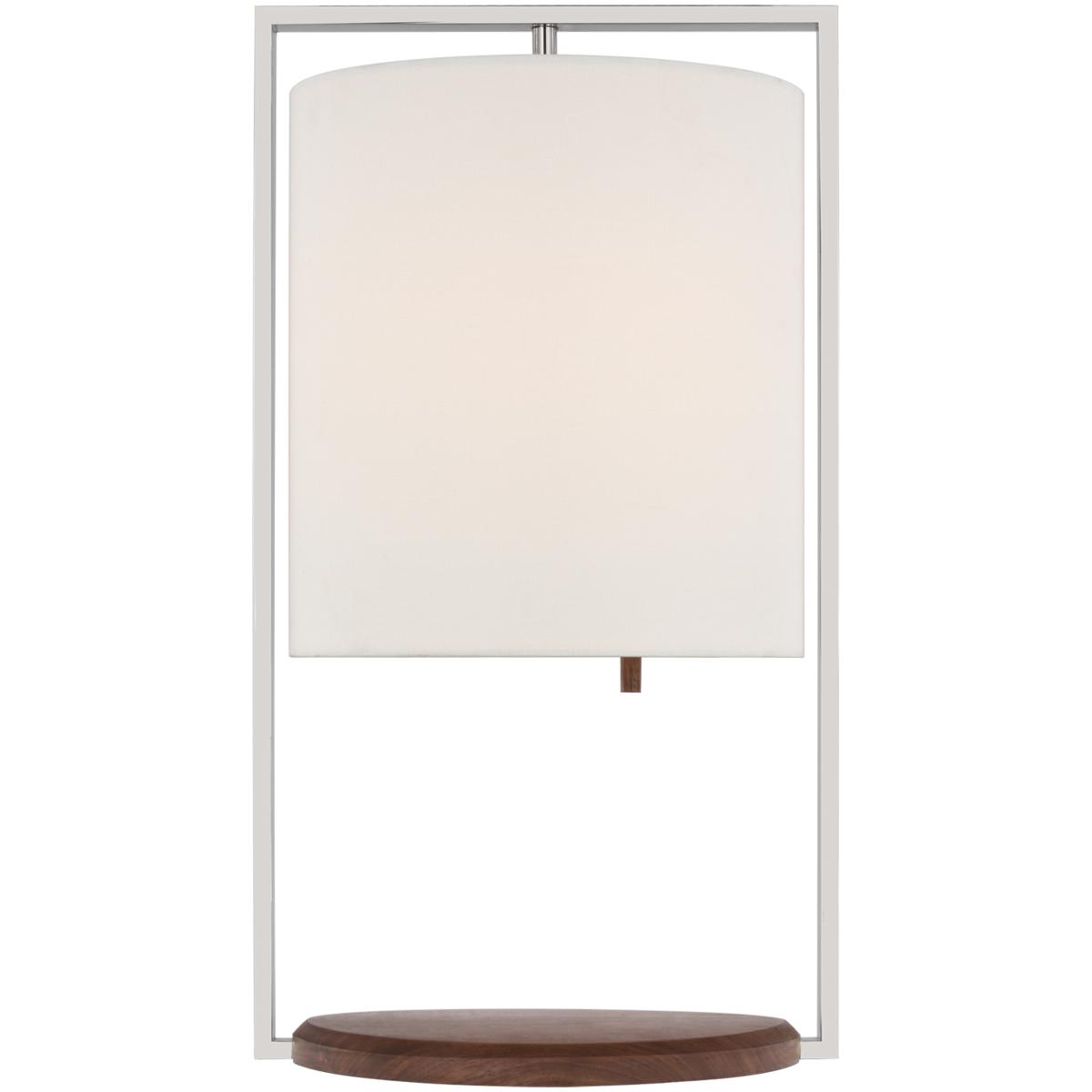 Visual Comfort Signature Collection RB3130PN/W-L Ray Booth Zenz 21 inch 15 watt Polished Nickel and Walnut Table Lamp Portable Light, Medium