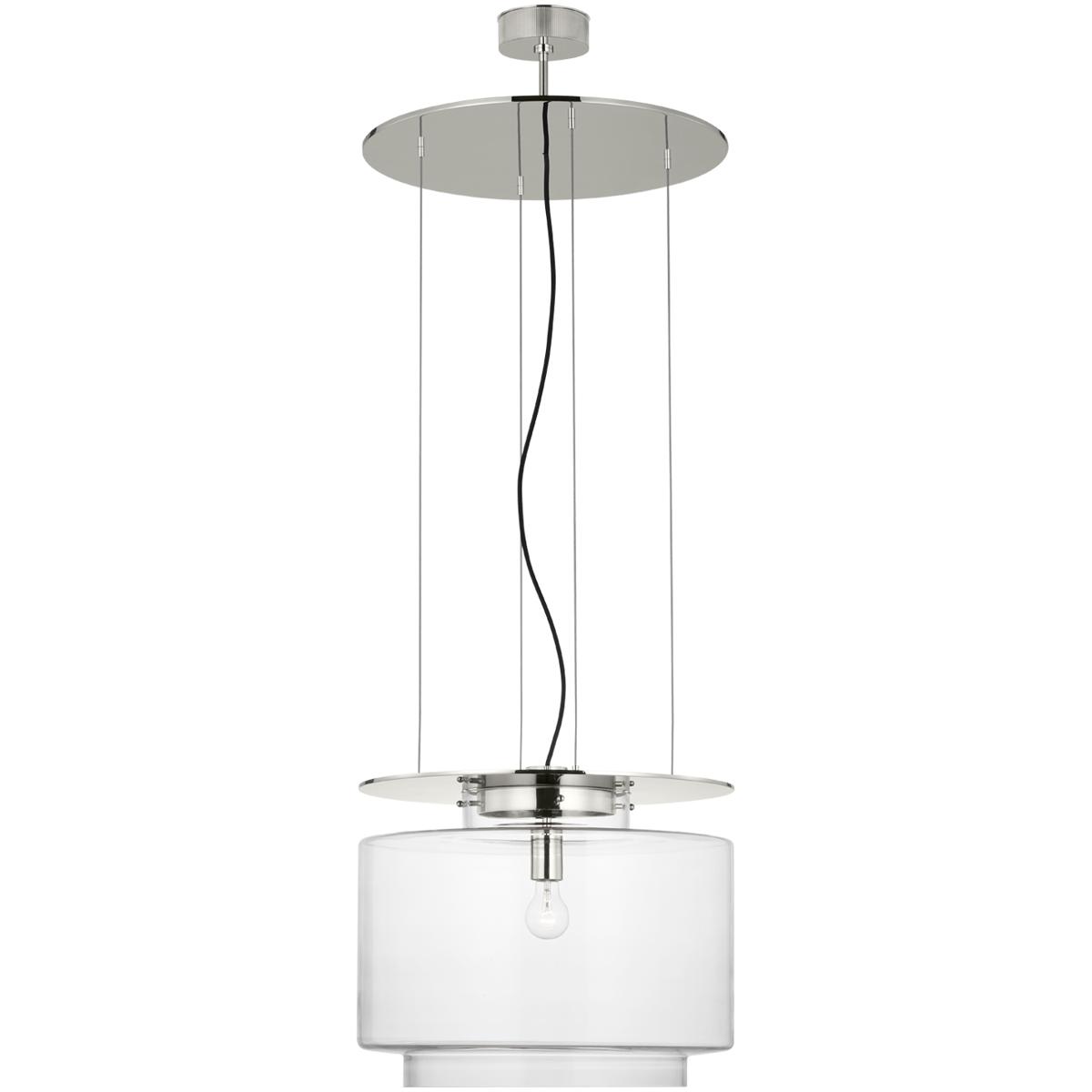 Visual Comfort Signature Collection RB5082PN-CG Ray Booth Elias LED 20 inch Polished Nickel Floating Pendant Ceiling Light in Clear Glass