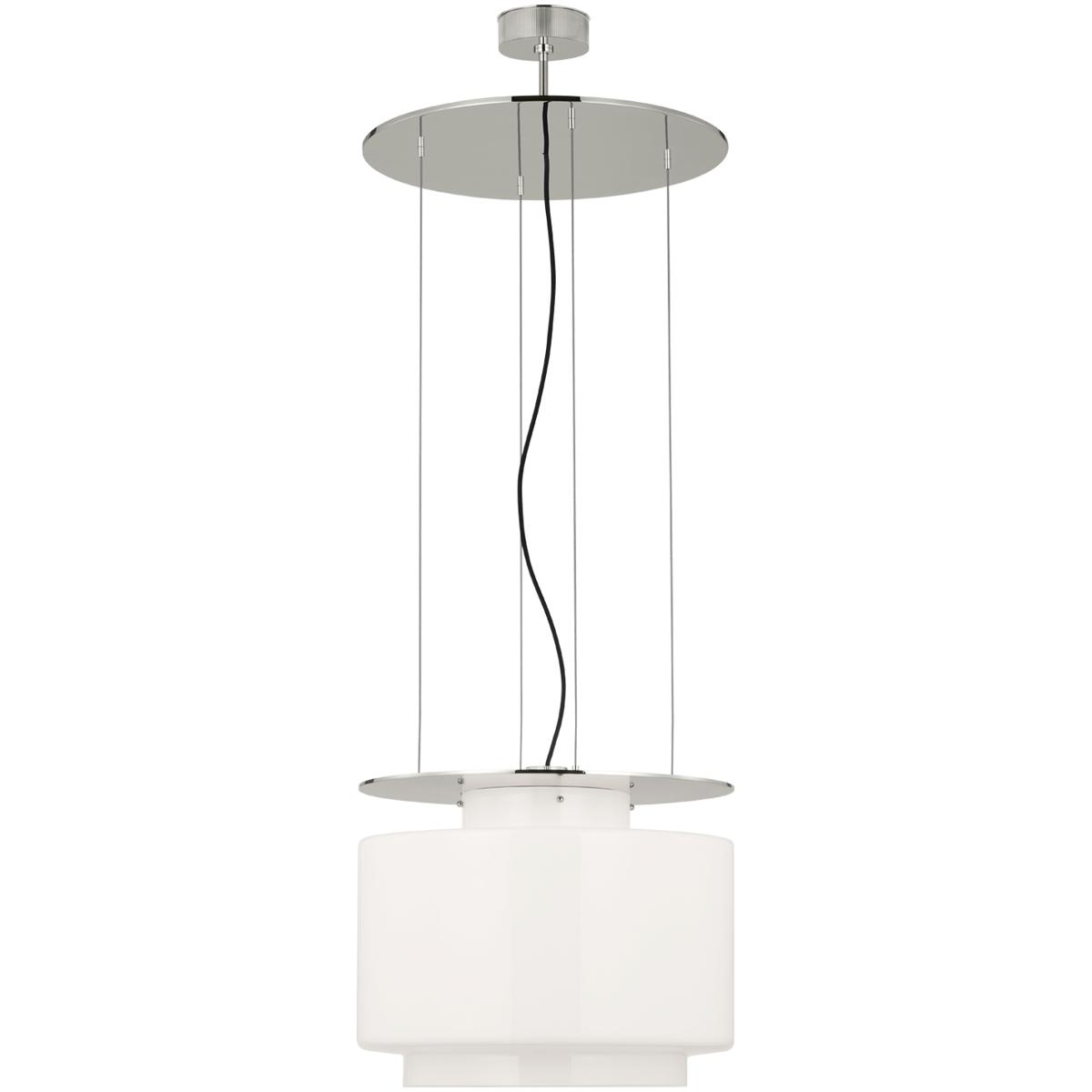 Visual Comfort Signature Collection RB5082PN-WG Ray Booth Elias LED 20 inch Polished Nickel Floating Pendant Ceiling Light in White Glass