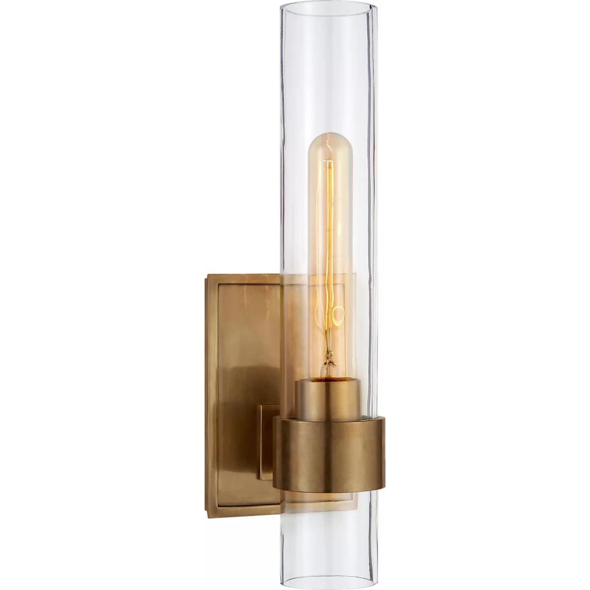 Visual Comfort Signature Collection S2165HAB-CG Ian K. Fowler Presidio 1 Light 4.75 inch Hand-Rubbed Antique Brass Bath Sconce Wall Light, Petite