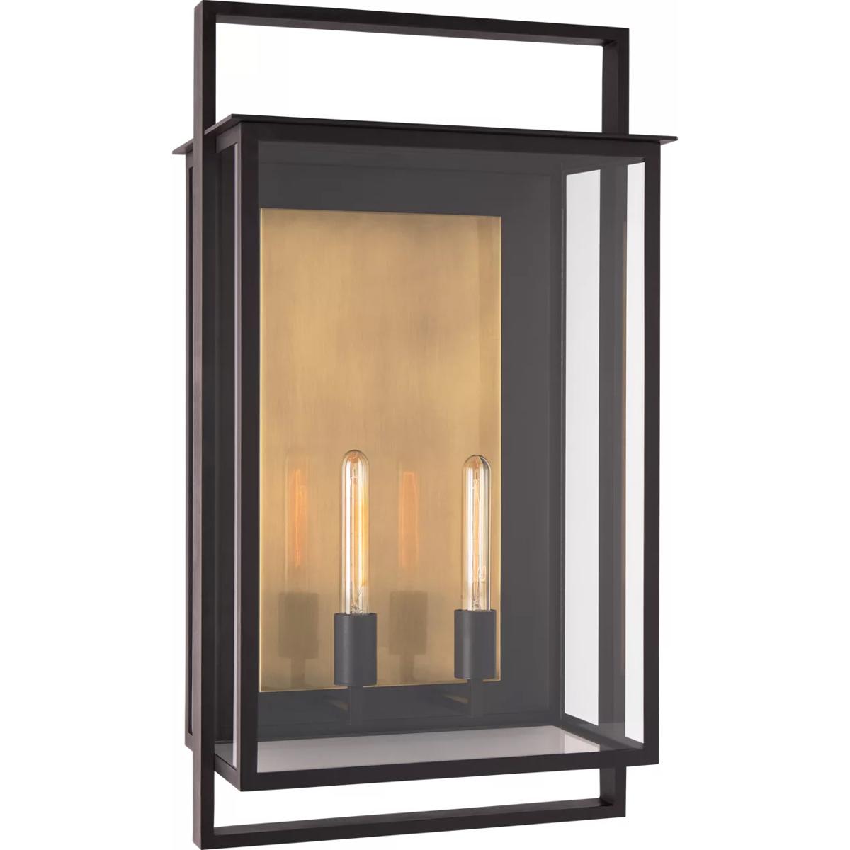 Visual Comfort Signature Collection S2193AI-CG Ian K. Fowler Halle 2 Light 31 inch Aged Iron Outdoor Wall Lantern, Grande