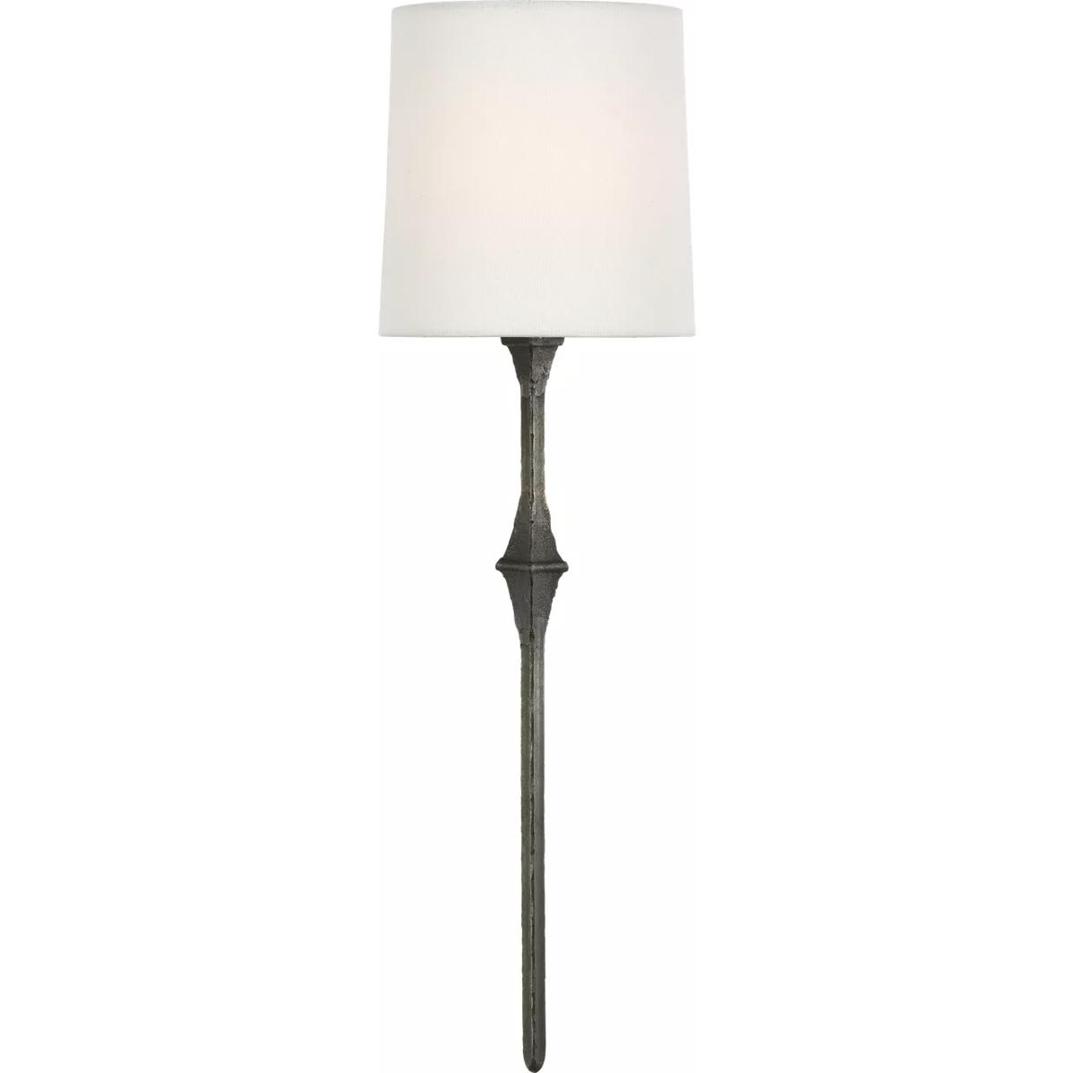 Visual Comfort Signature Collection S2401AI-L Studio VC Dauphine 1 Light 5.5 inch Aged Iron Sconce Wall Light in Linen