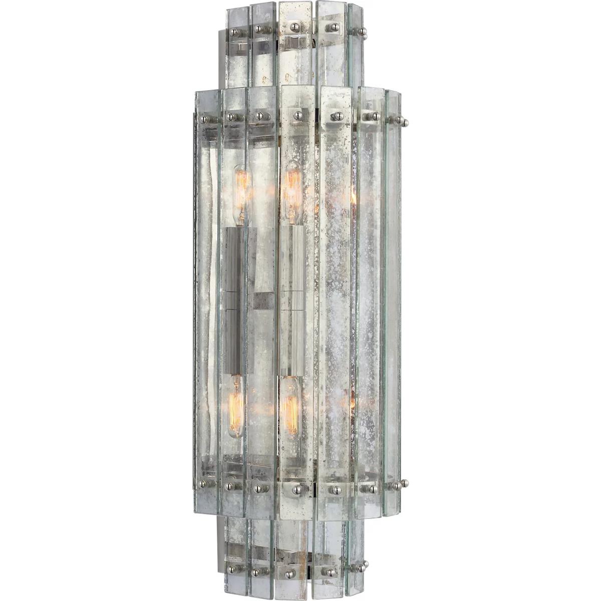 Visual Comfort Signature Collection S2651PN-AM Carrier and Company Cadence 2 Light 7.25 inch Polished Nickel Sconce Wall Light, Large