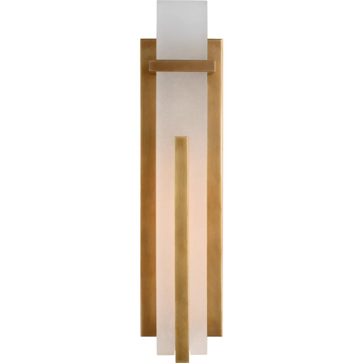 Visual Comfort Signature Collection S2910HAB-ALB Ian K. Fowler Malik LED 4.5 inch Hand-Rubbed Antique Brass Sconce Wall Light in Alabaster, Large