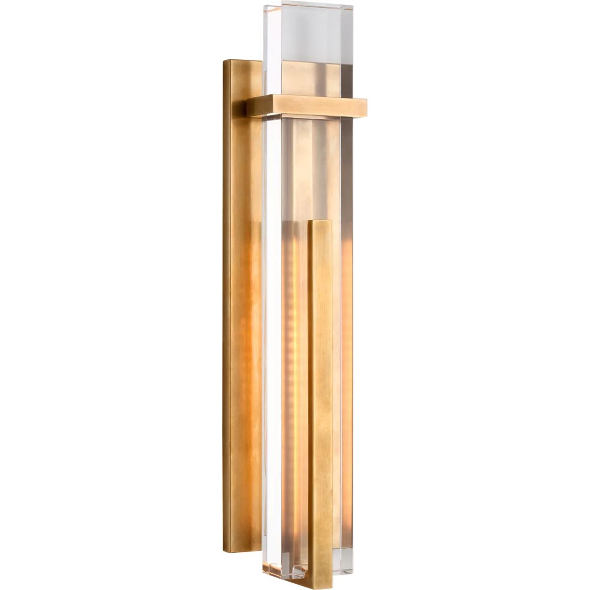 Visual Comfort Signature Collection S2910HAB-CG Ian K. Fowler Malik LED 4.5 inch Hand-Rubbed Antique Brass Sconce Wall Light in Clear Glass, Large