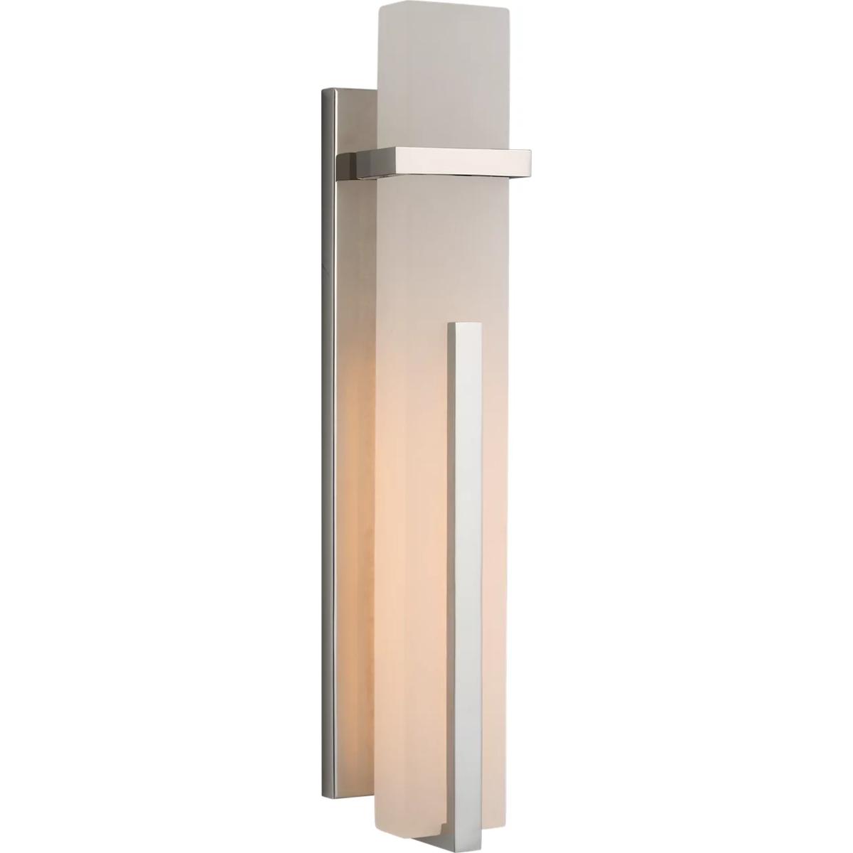 Visual Comfort Signature Collection S2910PN-ALB Ian K. Fowler Malik LED 4.5 inch Polished Nickel Sconce Wall Light in Alabaster, Large