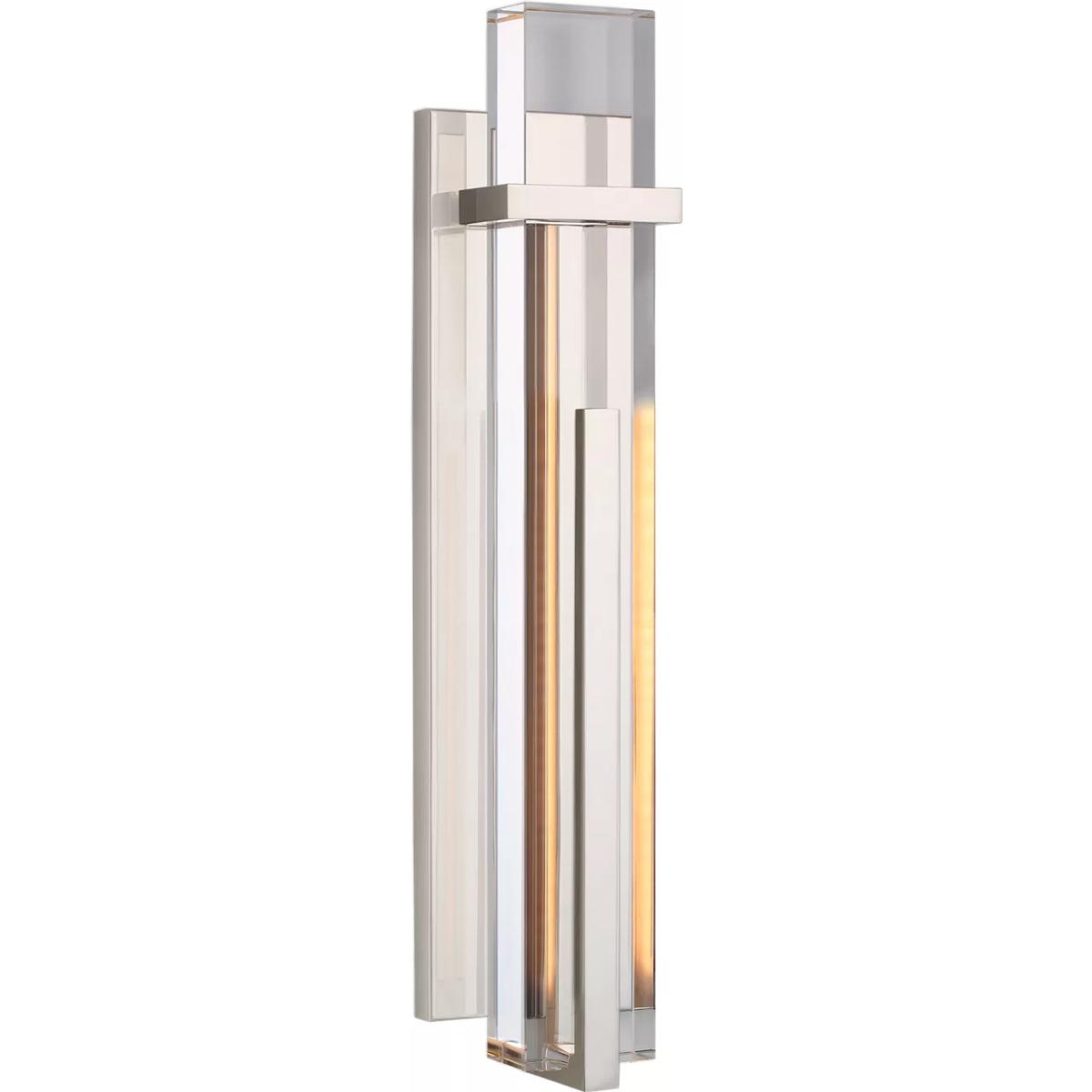 Visual Comfort Signature Collection S2910PN-CG Ian K. Fowler Malik LED 4.5 inch Polished Nickel Sconce Wall Light in Clear Glass, Large