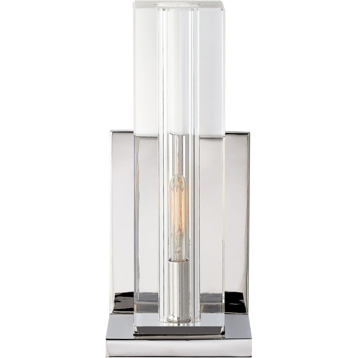 Visual Comfort Signature Collection S2944CG/PN Ian K. Fowler Ambar 1 Light 4.25 inch Crystal and Polished Nickel Wall Light in Crystal with Polished N