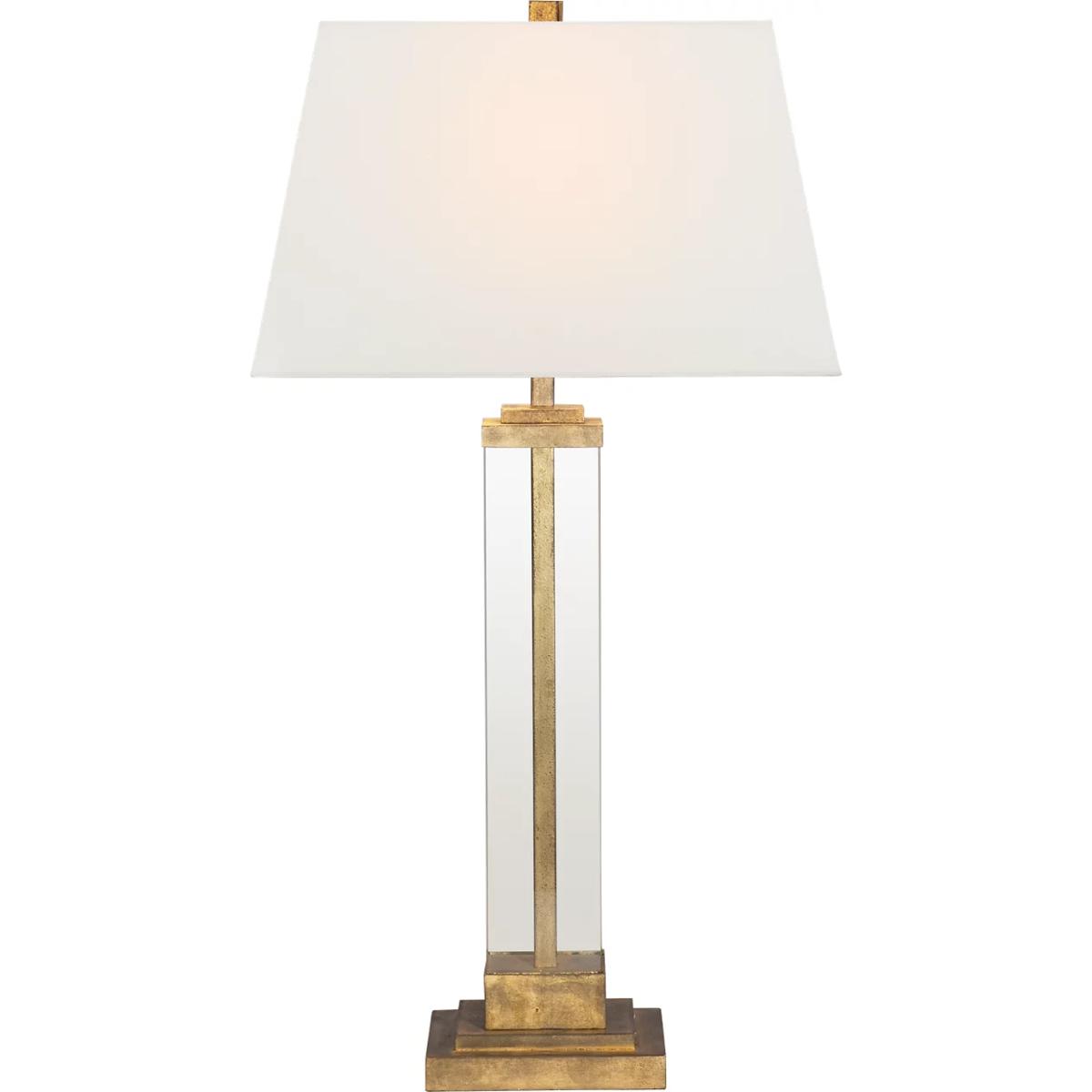 Visual Comfort Signature Collection S3701GI-L Studio VC Wright 33 inch 150 watt Gilded Iron Table Lamp Portable Light in Linen