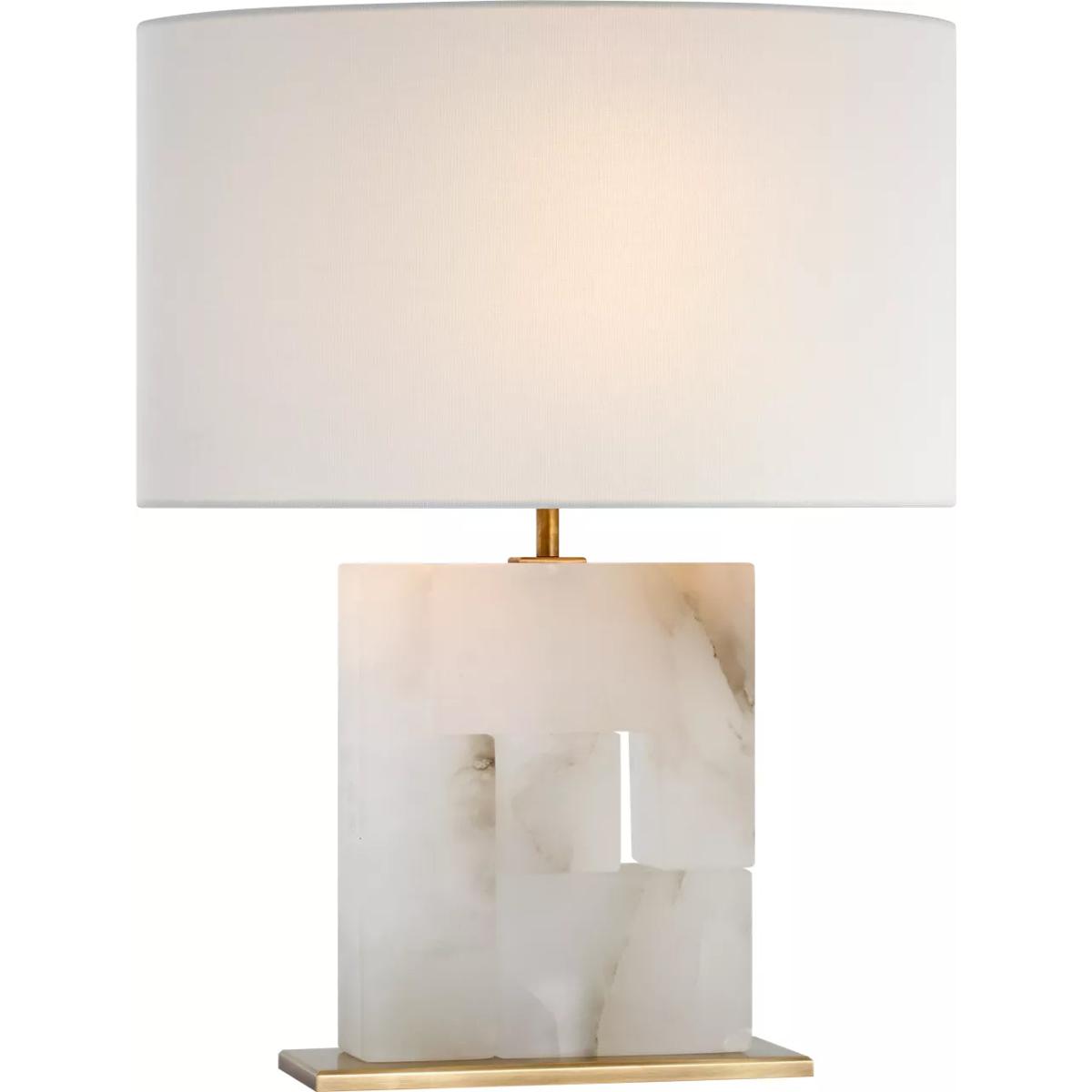 Visual Comfort Signature Collection S3925ALB/HAB-L Ian K. Fowler Ashlar 22 inch 15 watt Alabaster and Hand-Rubbed Antique Brass Table Lamp Portable Li