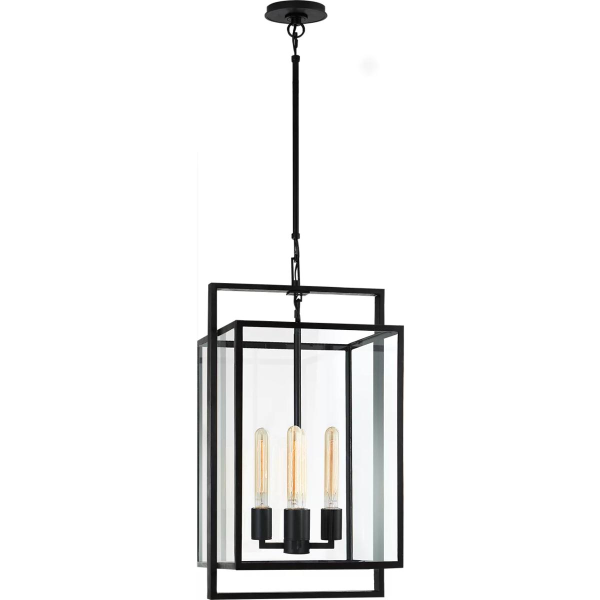Visual Comfort Signature Collection S5192AI-CG Ian K. Fowler Halle 4 Light 14 inch Aged Iron Lantern Pendant Ceiling Light, Small