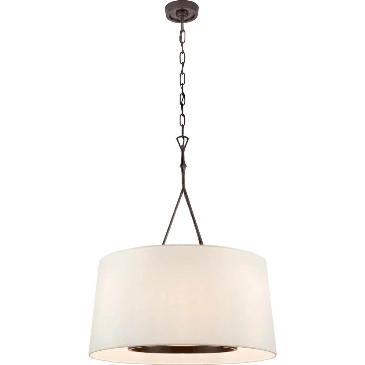 Visual Comfort Signature Collection S5401AI-L Dauphine 6 Light 28 inch Aged Iron Hanging Shade Ceiling Light, Large