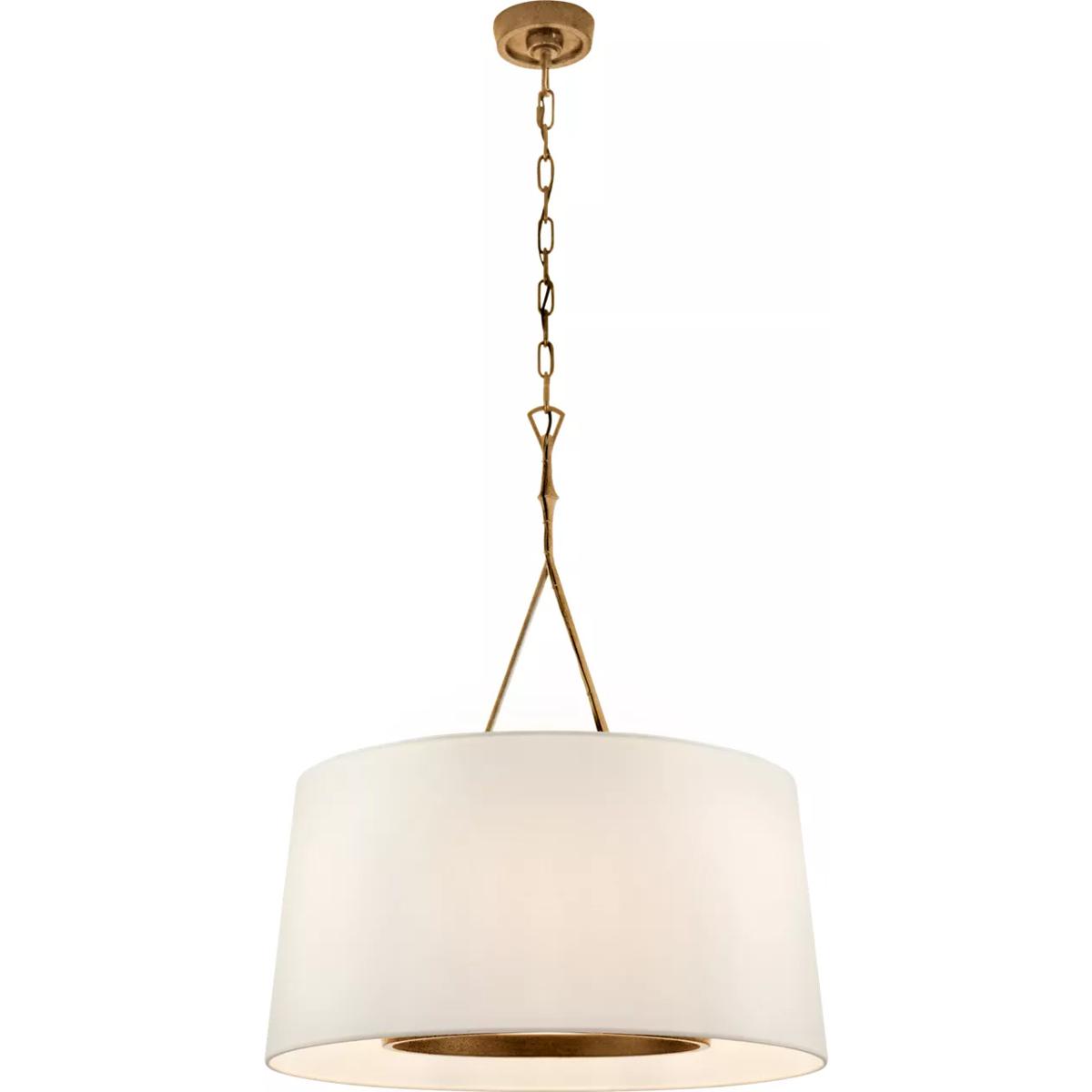 Visual Comfort Signature Collection S5401GI-L Dauphine 6 Light 28 inch Gilded Iron Hanging Shade Ceiling Light, Large