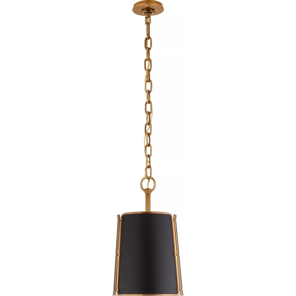 Visual Comfort Signature Collection S5645HAB-BLK Carrier and Company Hastings 1 Light 11.5 inch Hand-Rubbed Antique Brass Pendant Ceiling Light in Bla