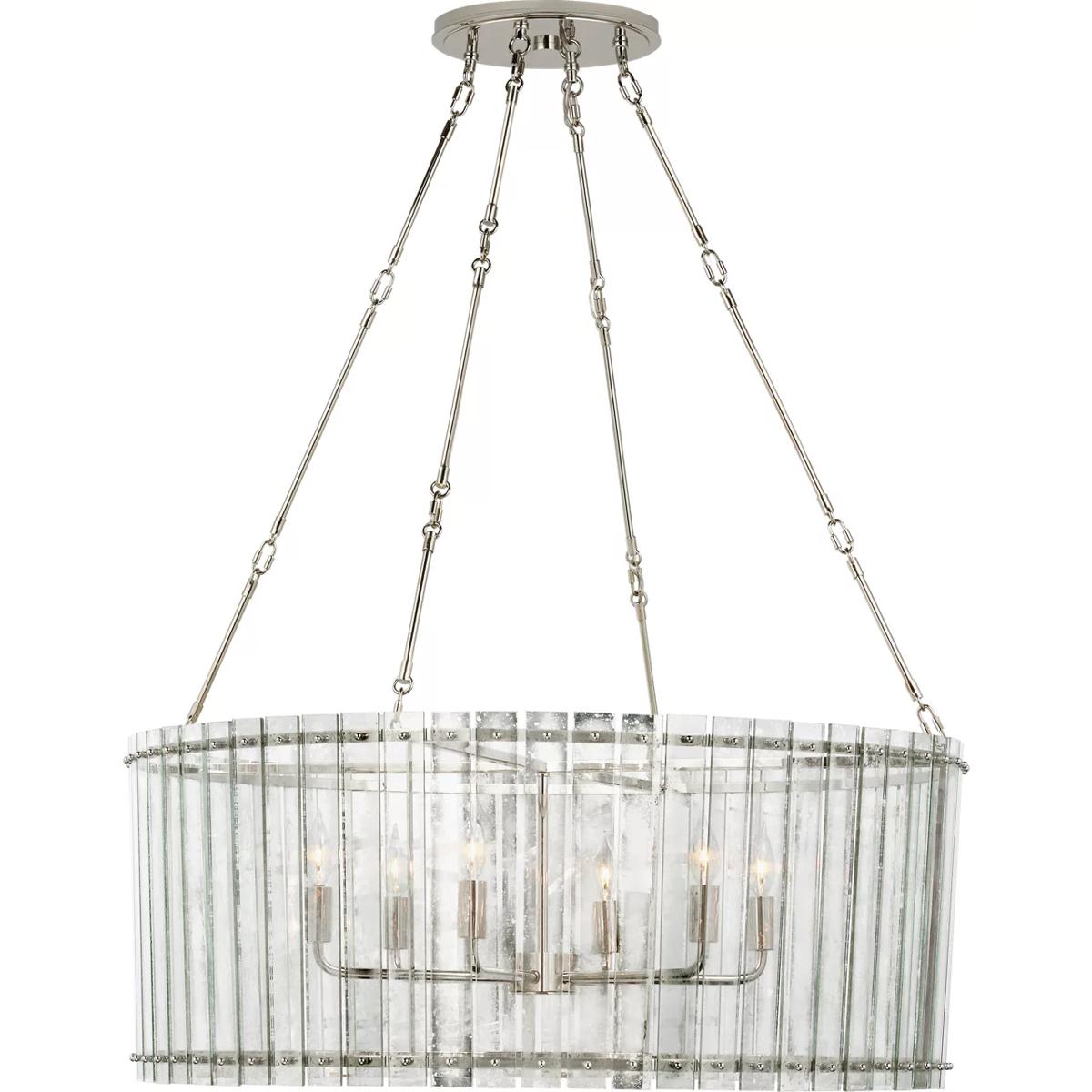 Visual Comfort Signature Collection S5670PN-AM Carrier and Company Cadence 6 Light 36.5 inch Polished Nickel Chandelier Ceiling Light, Large