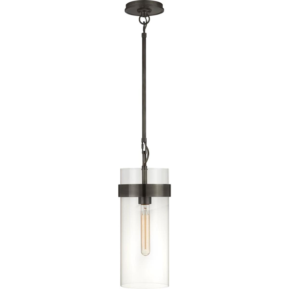 Visual Comfort Signature Collection S5673BZ-CG Ian K. Fowler Presidio 1 Light 6.5 inch Bronze Pendant Ceiling Light, Small