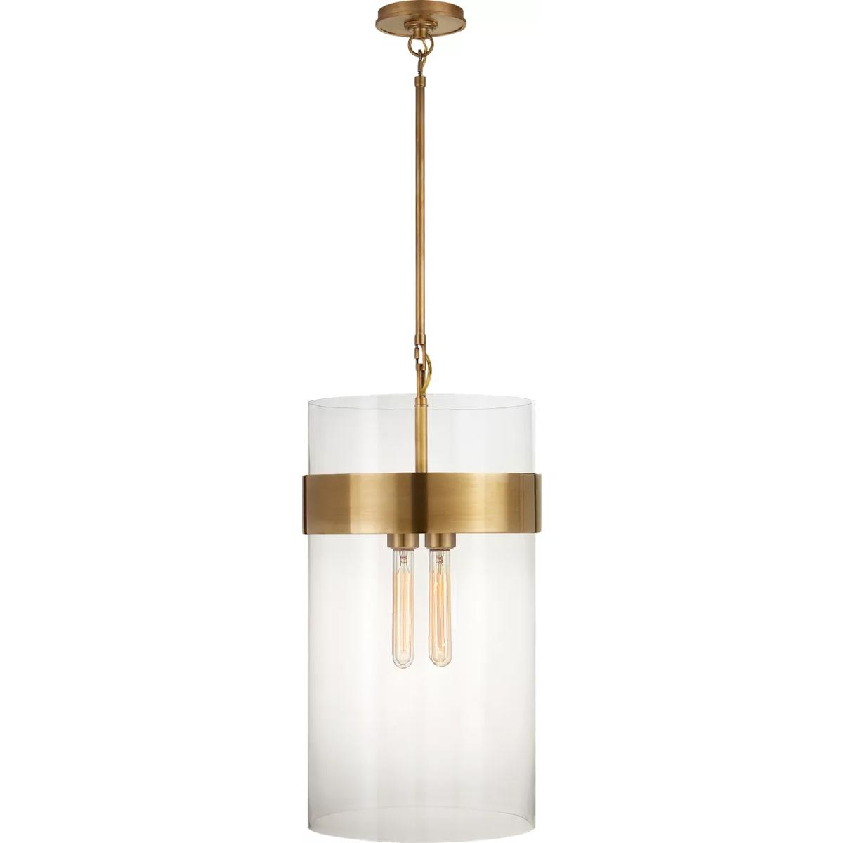 Visual Comfort Signature Collection S5674HAB-CG Ian K. Fowler Presidio 4 Light 12.5 inch Hand-Rubbed Antique Brass Pendant Ceiling Light, Medium