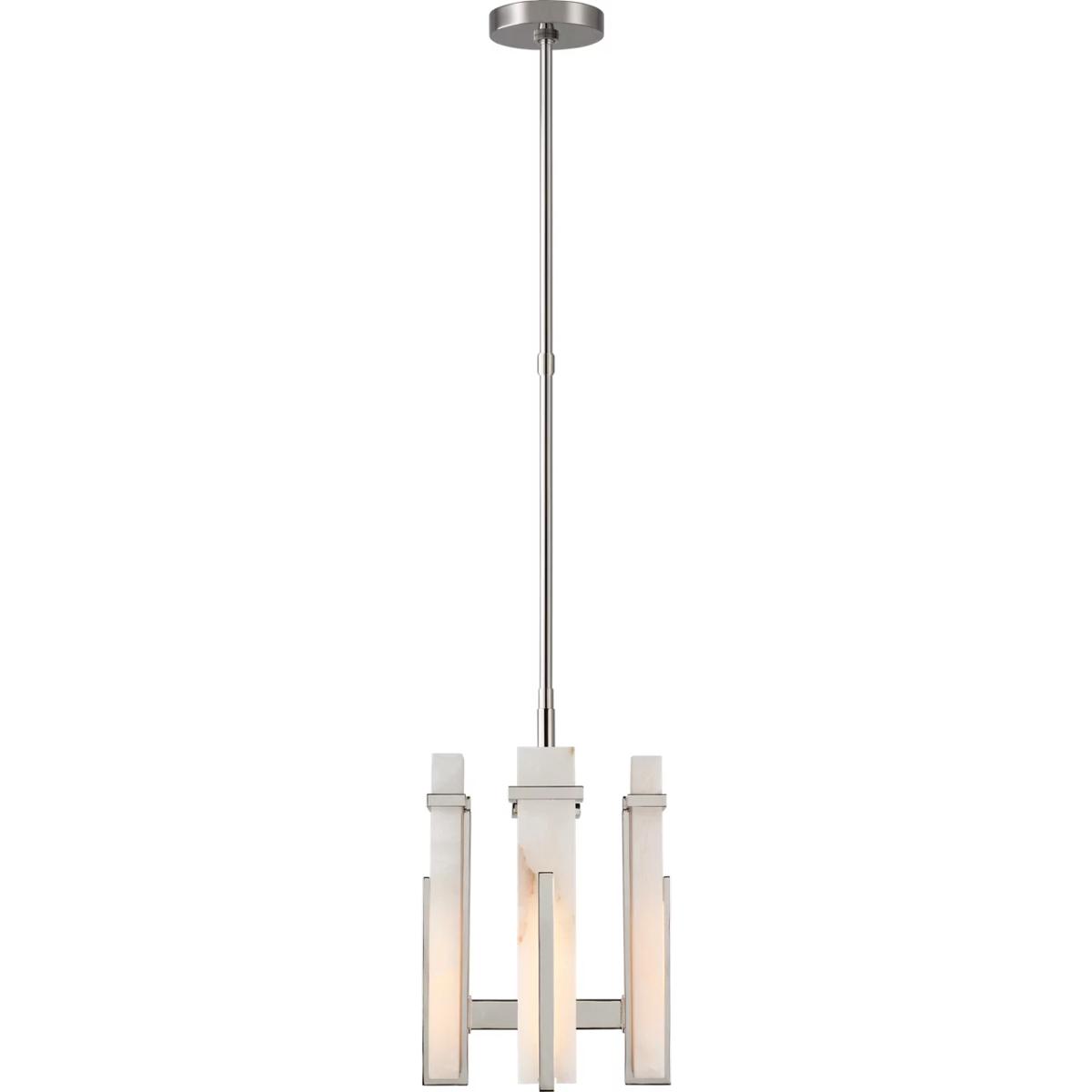 Visual Comfort Signature Collection S5910PN-ALB Ian K. Fowler Malik LED 12 inch Polished Nickel Chandelier Ceiling Light in Alabaster, Small