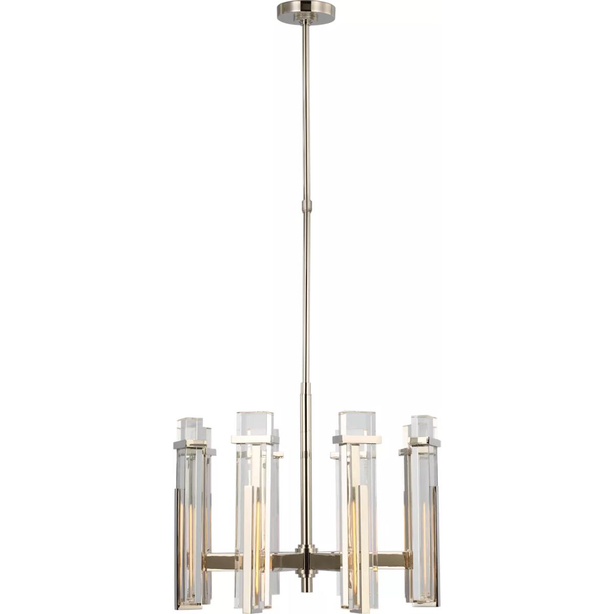 Visual Comfort Signature Collection S5911PN-CG Ian K. Fowler Malik LED 24 inch Polished Nickel Chandelier Ceiling Light in Clear Glass, Medium