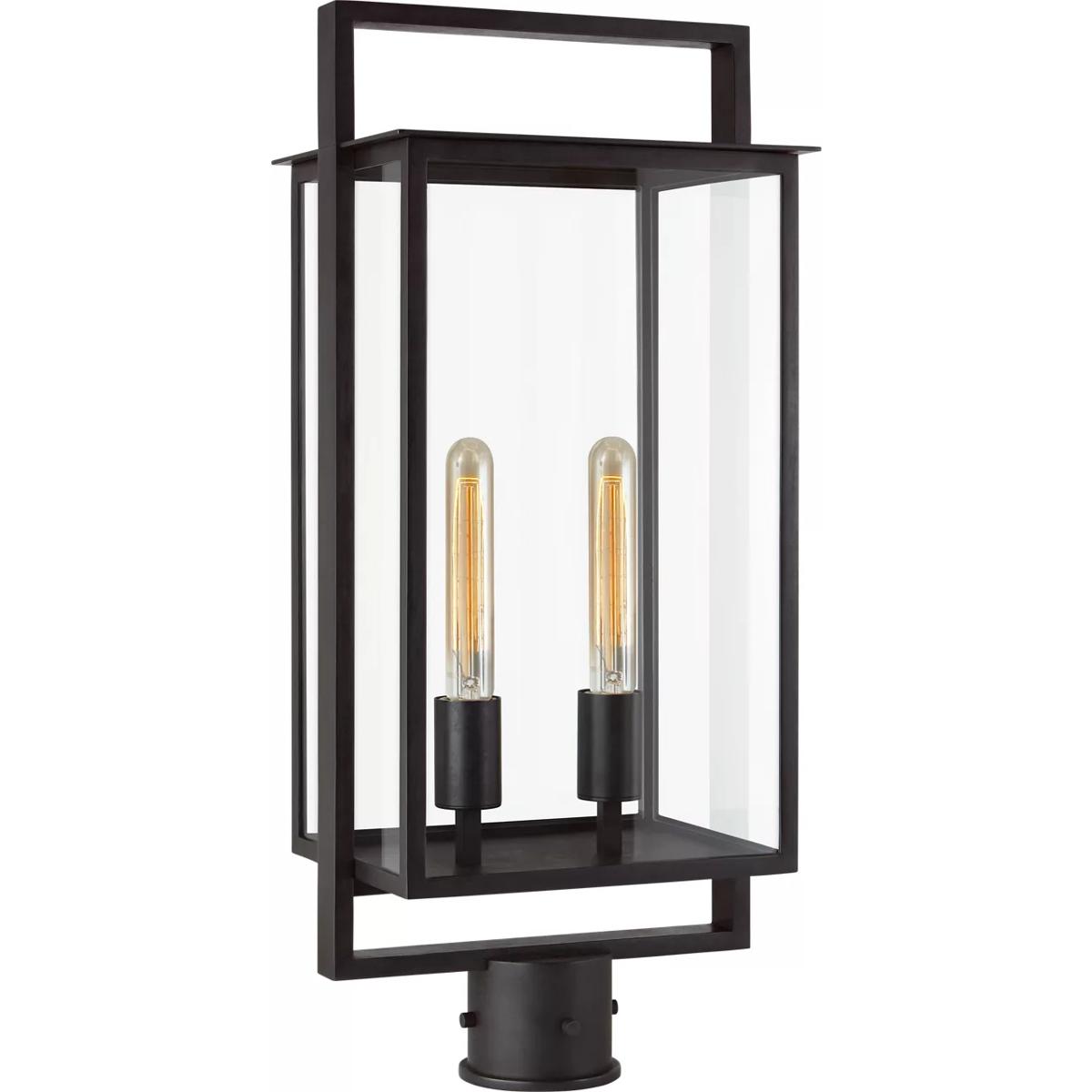 Visual Comfort Signature Collection S7191AI-CG Ian K. Fowler Halle 2 Light 26.75 inch Aged Iron Outdoor Post Lantern, Medium