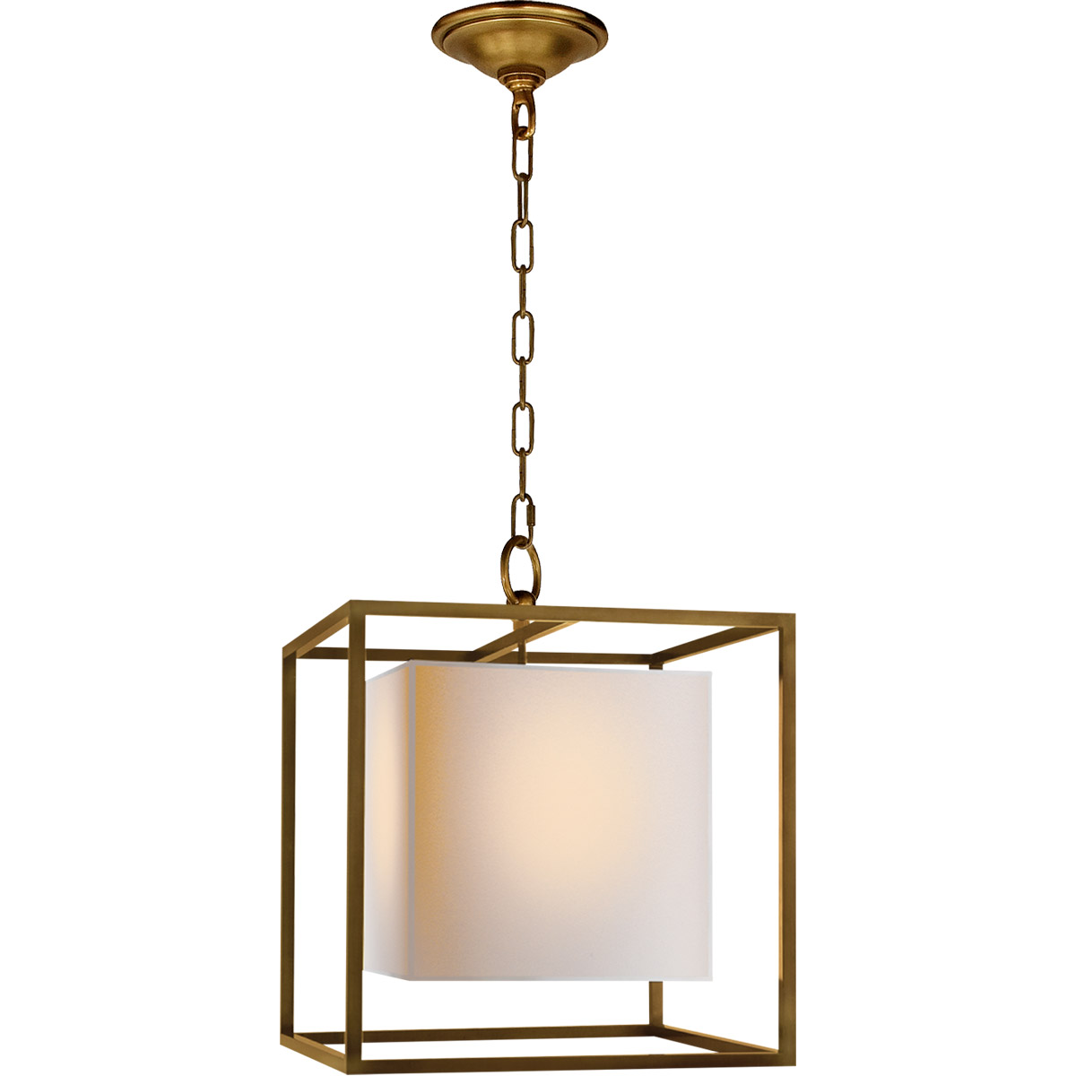 Lighting New York SC5159HAB Visual Comfort Signature Collection Eric Cohler Caged 1 Light 16 inch Hand-Rubbed Antique Brass Lantern Pendant Ceiling Li