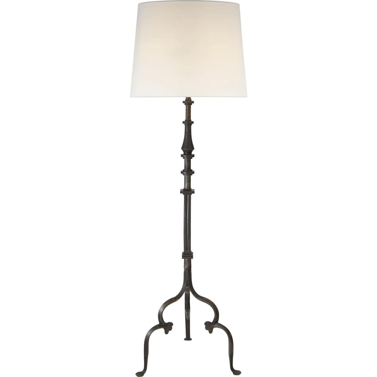 Visual Comfort Signature Collection SK1505AI-L Suzanne Kasler Madeleine 66 inch 150 watt Aged Iron Floor Lamp Portable Light in Linen