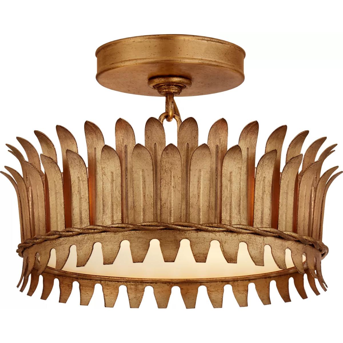 Visual Comfort Signature Collection SK4205GI Suzanne Kasler Leslie LED 12 inch Gilded Iron Semi-Flush Mount Ceiling Light