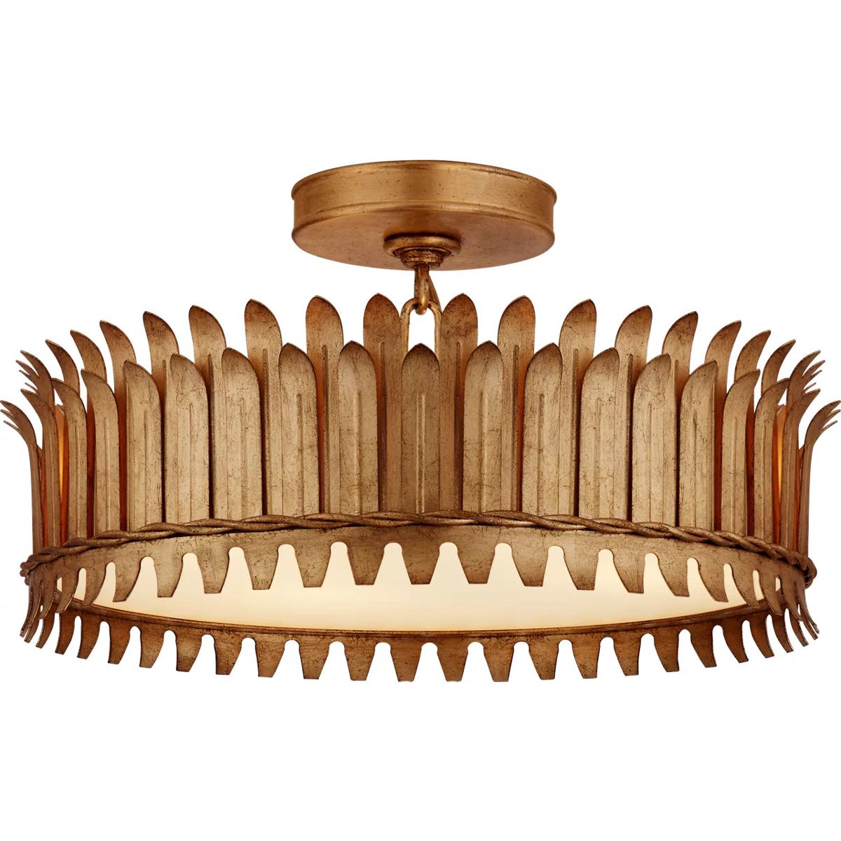 Visual Comfort Signature Collection SK4206GI Suzanne Kasler Leslie LED 16 inch Gilded Iron Semi-Flush Mount Ceiling Light