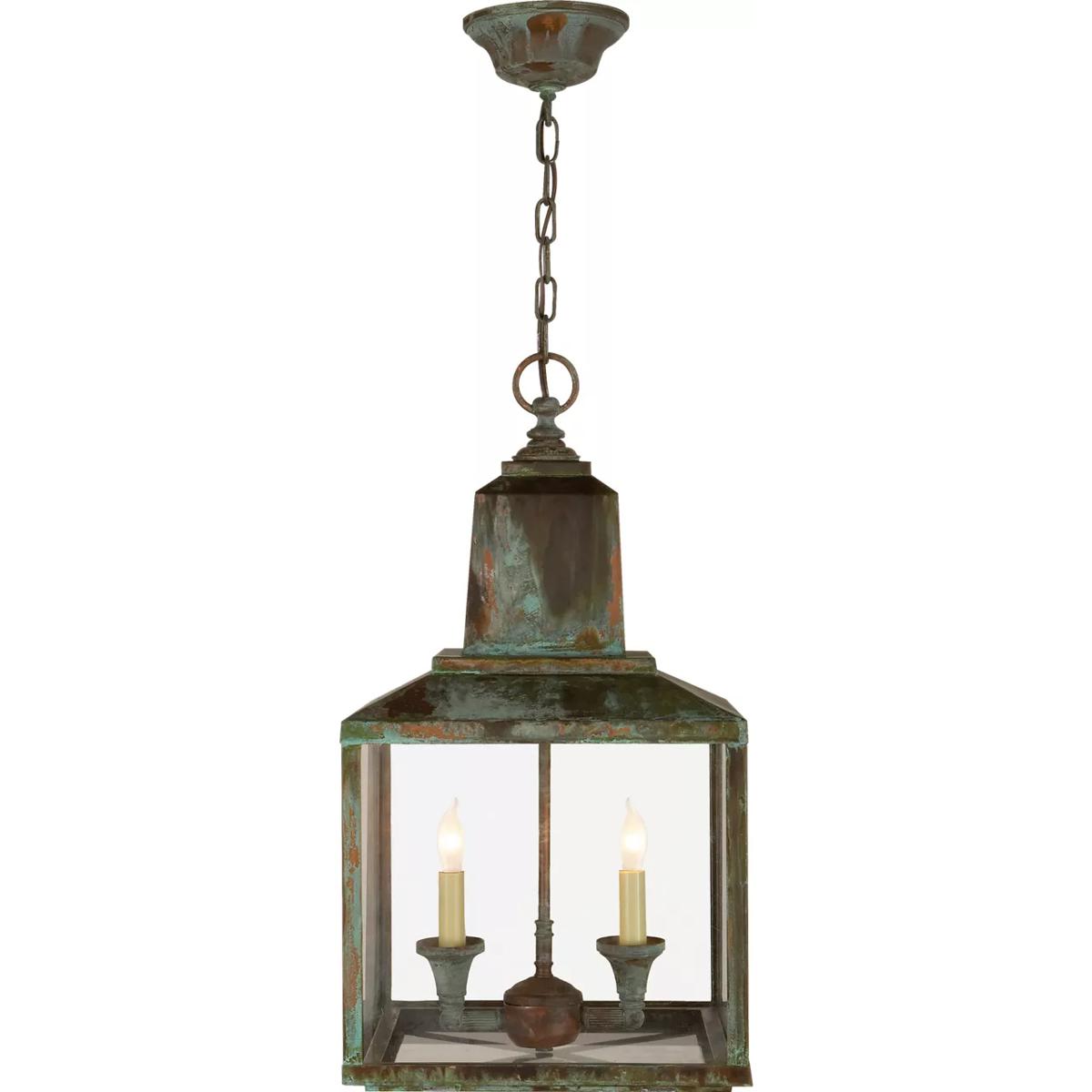 Visual Comfort Signature Collection SK5007VG Suzanne Kasler Brantley 2 Light 12 inch Verdigris Lantern Pendant Ceiling Light