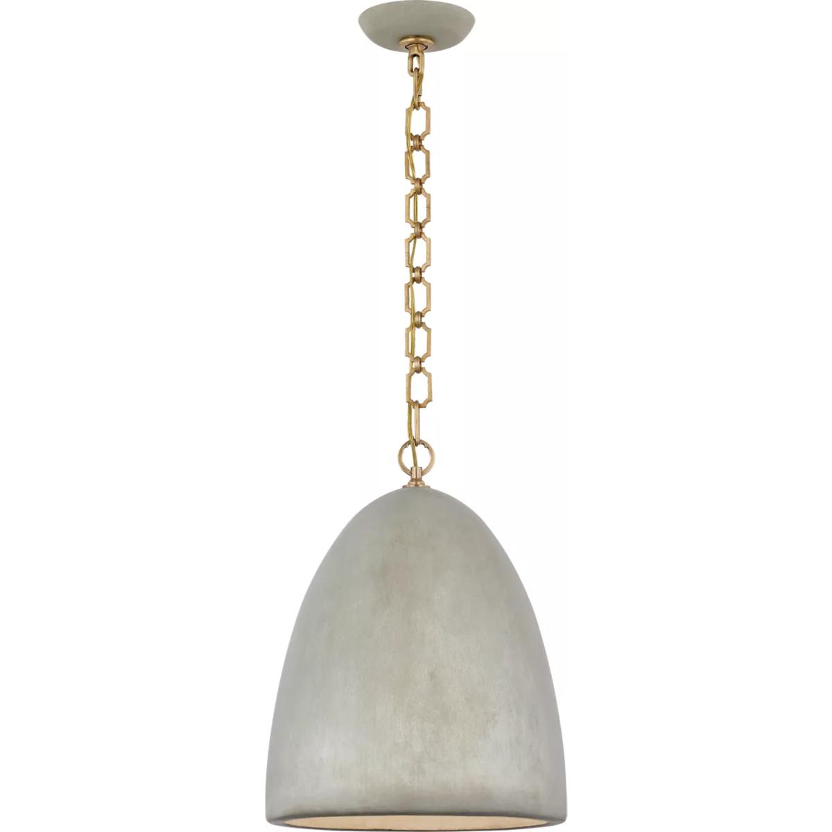 Visual Comfort Signature Collection SK5351PGY Suzanne Kasler Elliot LED 14 inch Portland Gray Dome Pendant Ceiling Light, Medium