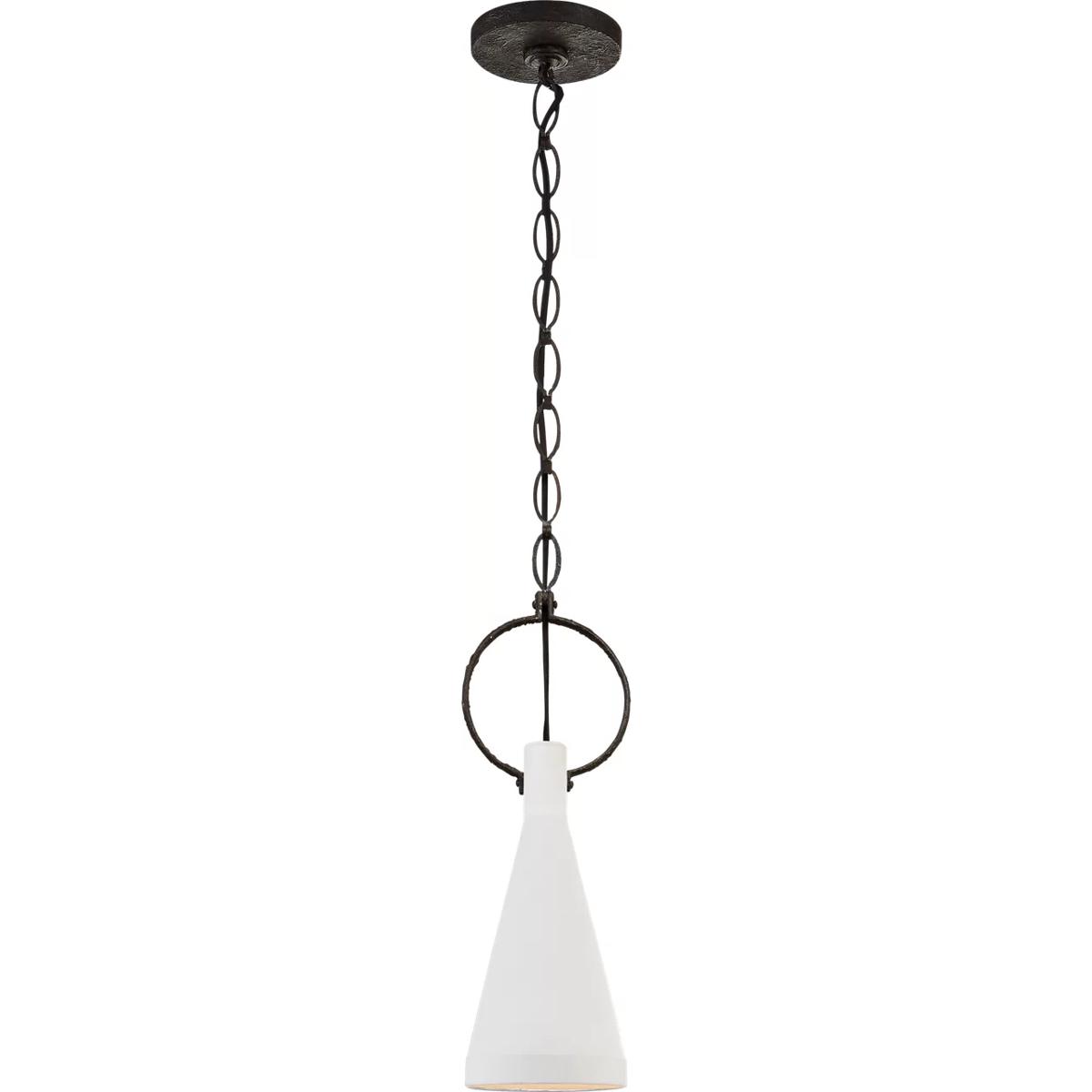 Visual Comfort Signature Collection SK5360NR-PW Suzanne Kasler Limoges 1 Light 6.75 inch Natural Rusted Iron Pendant Ceiling Light in Plaster White, S