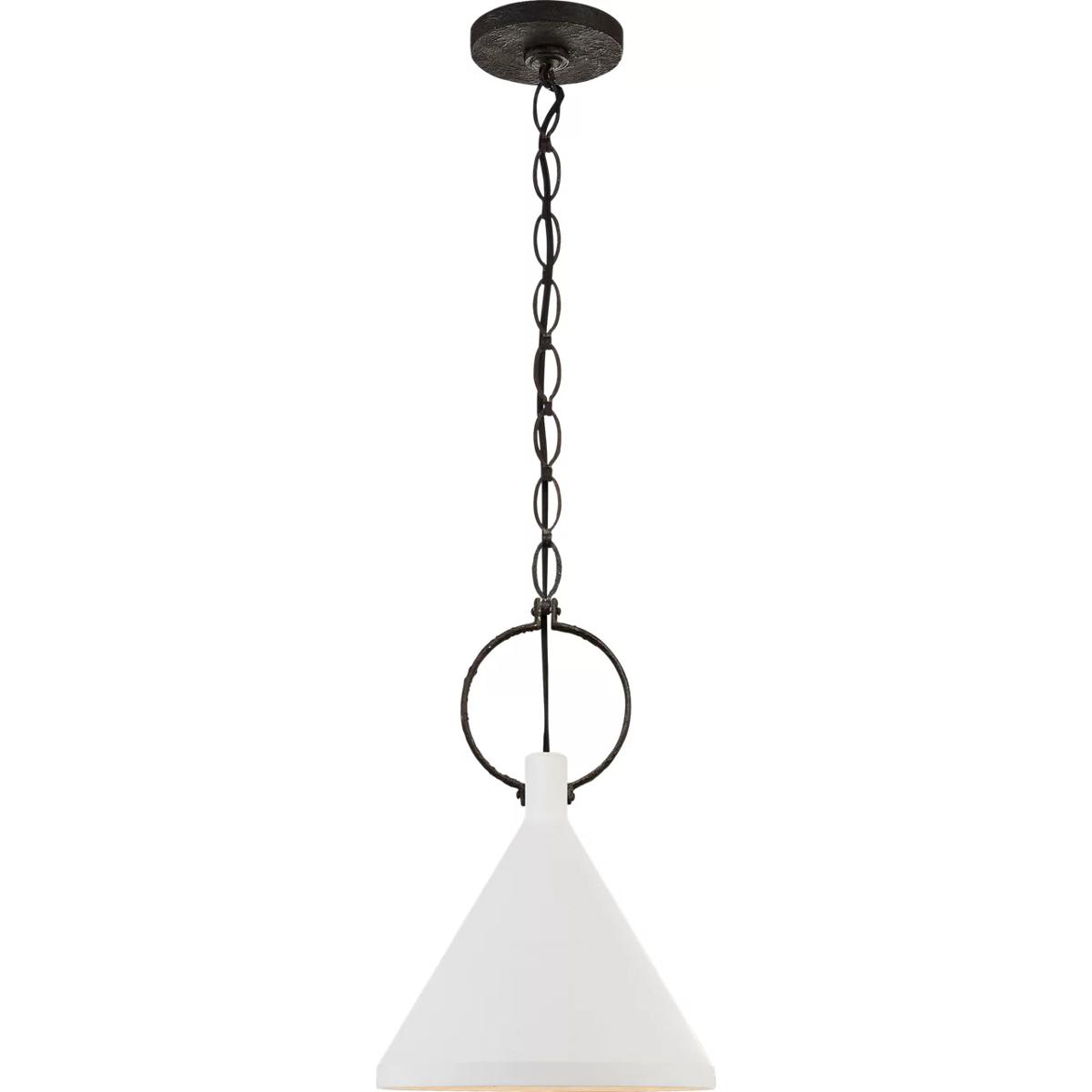 Visual Comfort Signature Collection SK5362NR-PW Suzanne Kasler Limoges 1 Light 14.25 inch Natural Rusted Iron Pendant Ceiling Light in Plaster White,