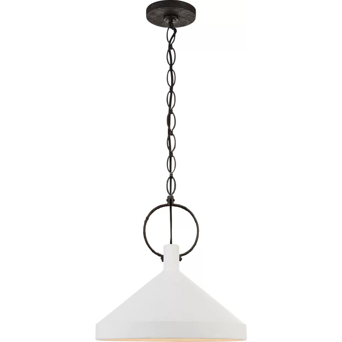 Visual Comfort Signature Collection SK5363NR-PW Suzanne Kasler Limoges 1 Light 16.5 inch Natural Rusted Iron Pendant Ceiling Light in Plaster White, L