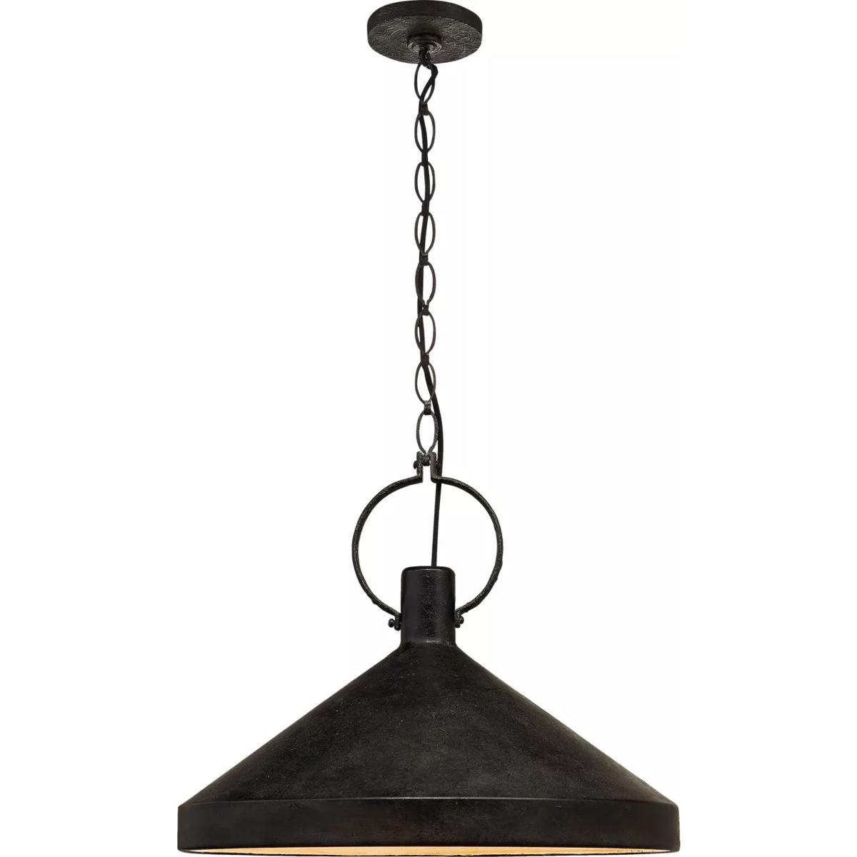 Visual Comfort Signature Collection SK5364NR-AI Suzanne Kasler Limoges 1 Light 24 inch Natural Rust Pendant Ceiling Light in Aged Iron, Grande