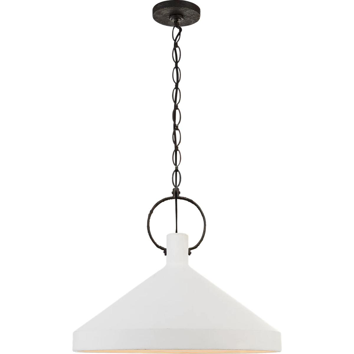 Visual Comfort Signature Collection SK5364NR-PW Suzanne Kasler Limoges 1 Light 24 inch Natural Rust Pendant Ceiling Light in Plaster White, Grande