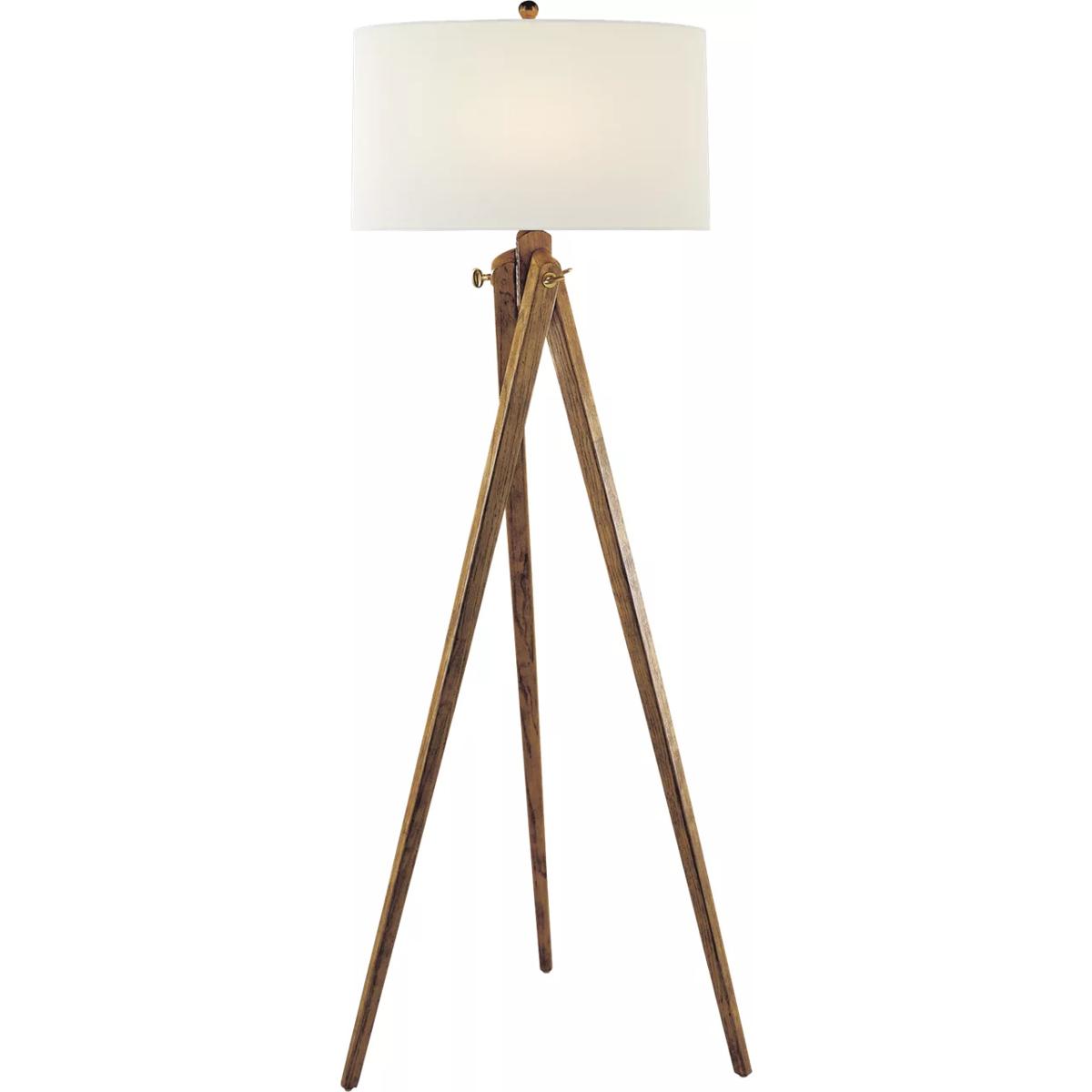 Visual Comfort Signature Collection SL1700FW-L Chapman & Myers Tripod 61 inch 150 watt French Waxed Wood Floor Lamp Portable Light in Linen