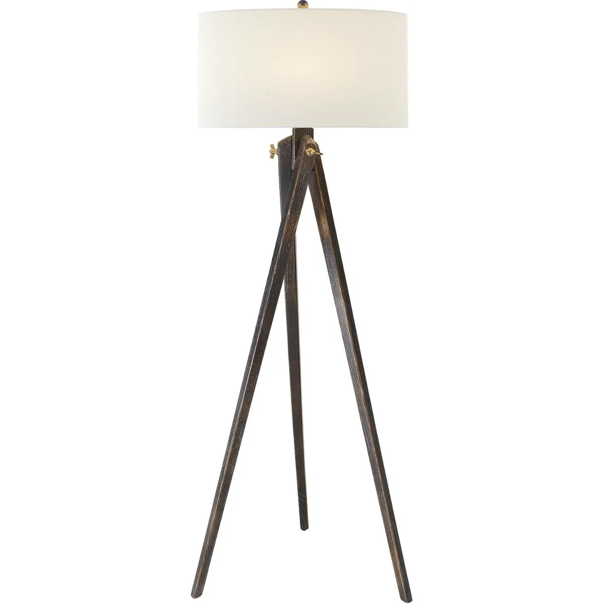 Visual Comfort Signature Collection SL1700TB-L Chapman & Myers Tripod 61 inch 150 watt Tudor Brown Stain Floor Lamp Portable Light in Linen