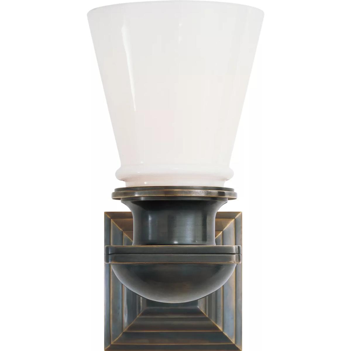Visual Comfort Signature Collection SL2151BZ-WG Chapman & Myers Ny Subway 1 Light 5 inch Bronze Single Bath Light Wall Light
