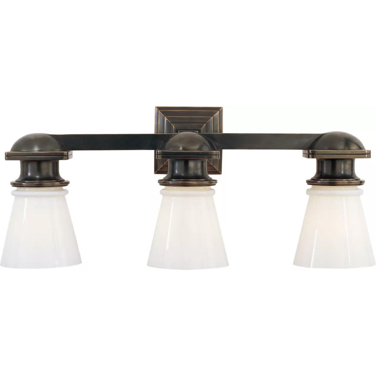 Visual Comfort Signature Collection SL2153BZ-WG Chapman & Myers Ny Subway 3 Light 22.75 inch Bronze Triple Bath Light Wall Light