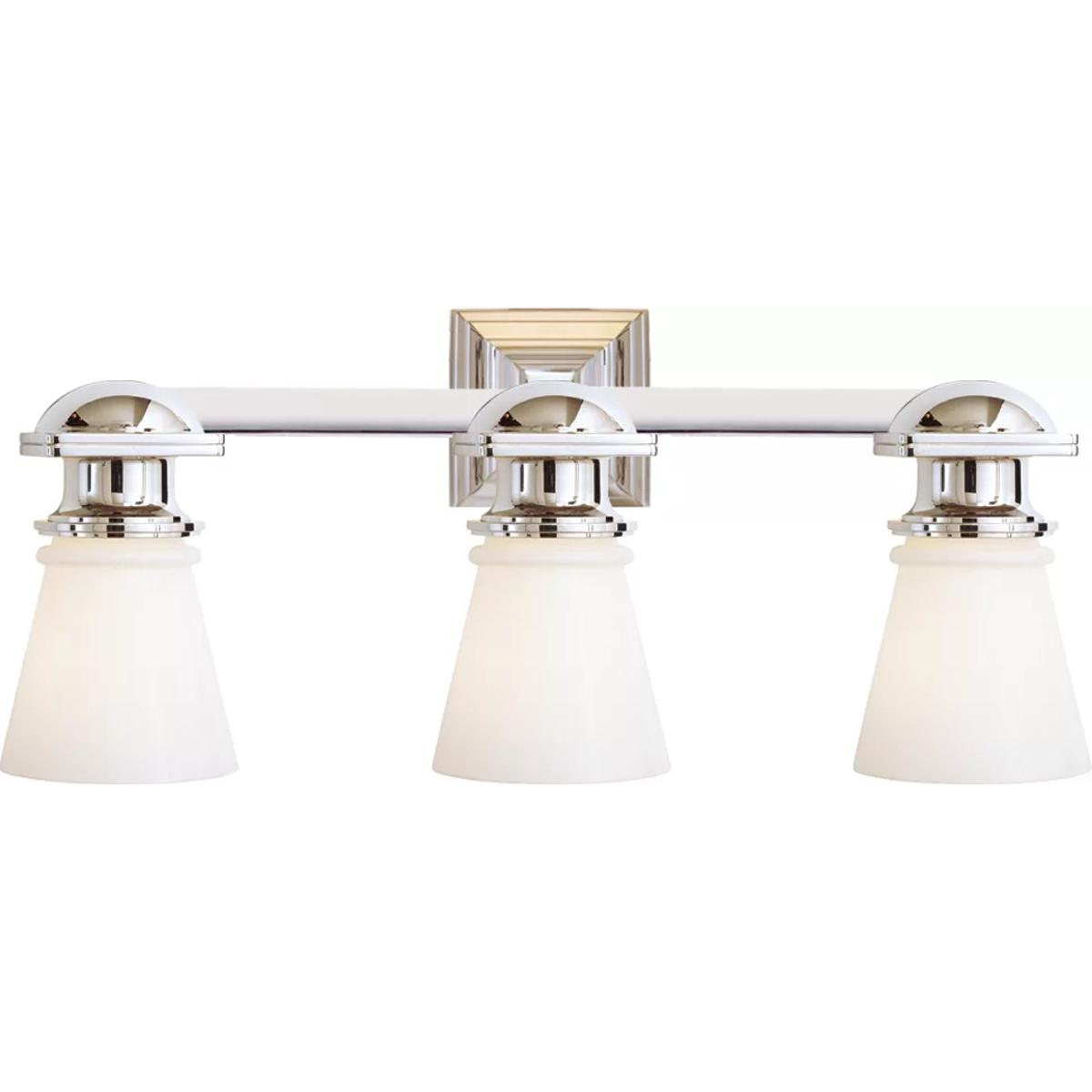 Visual Comfort Signature Collection SL2153PN-WG Chapman & Myers Ny Subway 3 Light 22.75 inch Polished Nickel Triple Bath Light Wall Light