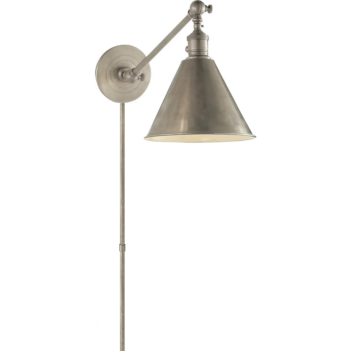 Visual Comfort Signature Collection SL2922AN Chapman & Myers Boston3 17.5 inch 60 watt Antique Nickel Single Arm Library Light Wall Light