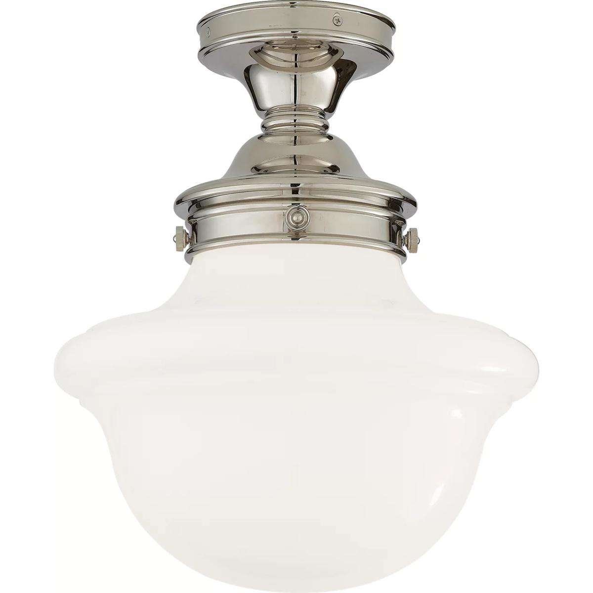 Visual Comfort Signature Collection SL4121PN-WG Chapman & Myers Edmond 1 Light 14.5 inch Polished Nickel Flush Mount Ceiling Light