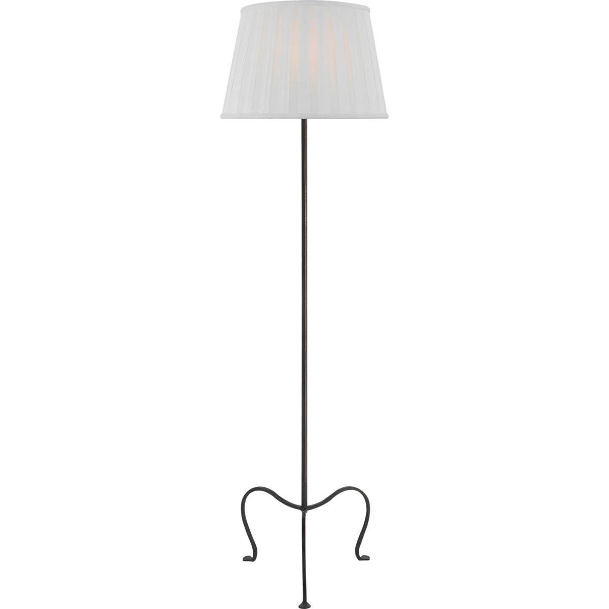 Visual Comfort Signature Collection SP1009AI-SBP J. Randall Powers Albert 59 inch 75 watt Aged Iron Tri-Leg Floor Lamp Portable Light in Silk Box Plea