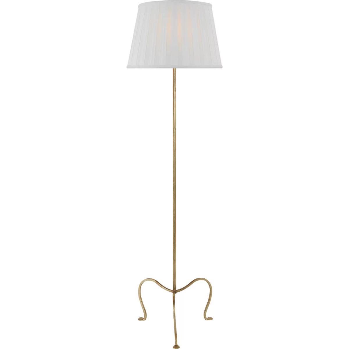 Visual Comfort Signature Collection SP1009GI-SBP J. Randall Powers Albert 59 inch 75 watt Gilded Iron Tri-Leg Floor Lamp Portable Light in Silk Box Pl
