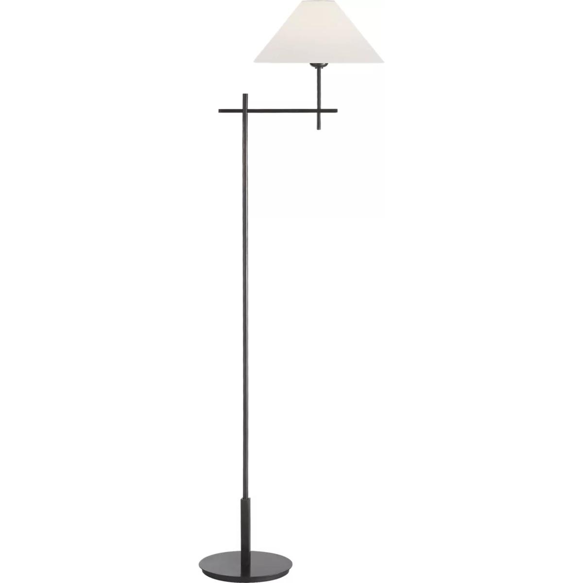Visual Comfort Signature Collection SP1023BZ-L J. Randall Powers Hackney 52 inch 40 watt Bronze Bridge Arm Floor Lamp Portable Light in Linen