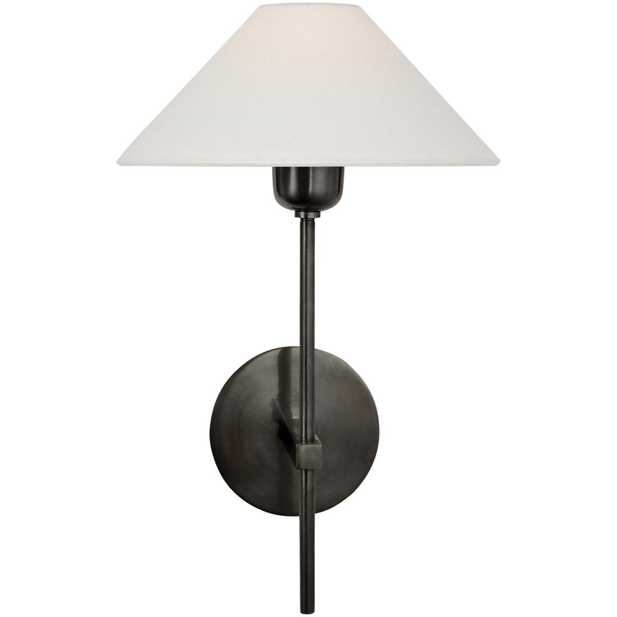 Visual Comfort Signature Collection SP2022BZ-L J. Randall Powers Hackney 1 Light 9 inch Bronze Single Sconce Wall Light in Linen