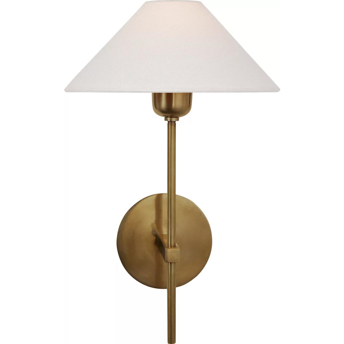 Lighting New York SP2022HAB-L Visual Comfort Signature Collection J. Randall Powers Hackney 1 Light 9 inch Hand-Rubbed Antique Brass Single Sconce Wal