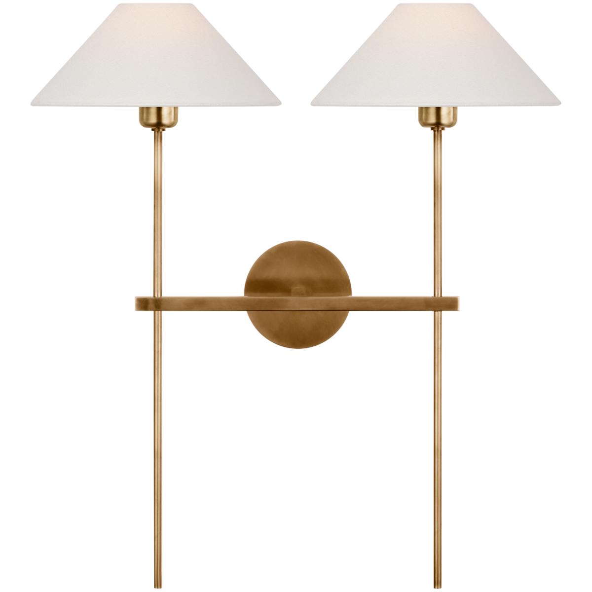 Visual Comfort Signature Collection SP2026HAB-L J. Randall Powers Hackney LED 23 inch Hand-Rubbed Antique Brass Double Tail Sconce Wall Light