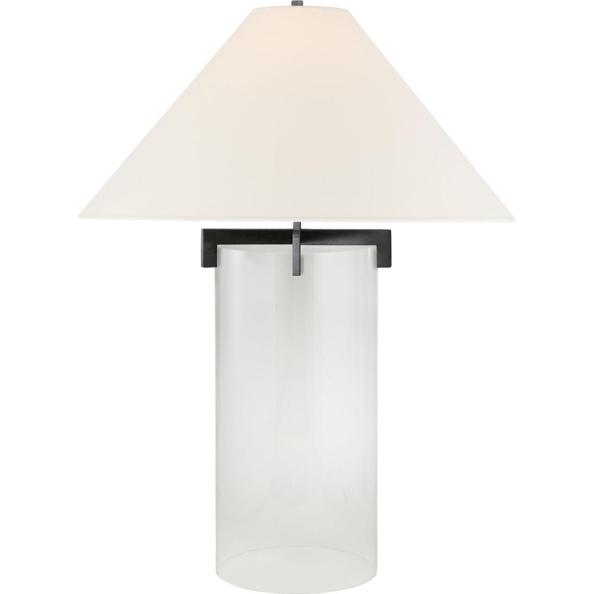 Visual Comfort Signature Collection SP3015AI/CG-L J. Randall Powers Brooks 30 inch 100 watt Aged Iron Table Lamp Portable Light in Linen, Aged Iron a