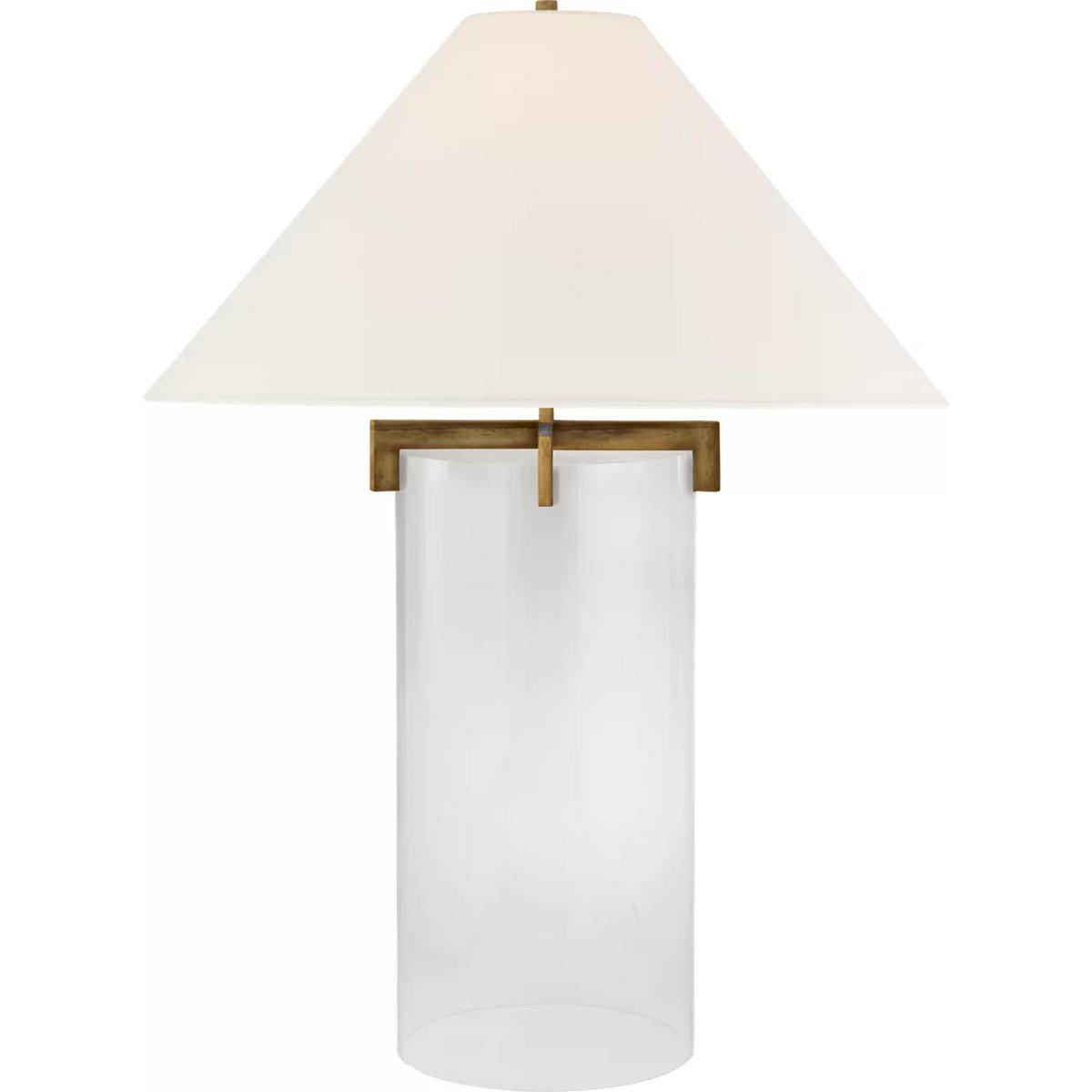 Visual Comfort Signature Collection SP3015GI/CG-L J. Randall Powers Brooks 30 inch 100 watt Gilded Iron Table Lamp Portable Light in Linen, Gilded Iro